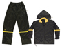 CLC R103M Rain Suit; M; 190T Nylon; Black/Yellow; Detachable Collar; Zipper