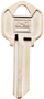 HY-KO 21250KW1 Key Blank, Brass, Nickel-Plated, For: Kwikset KW1 Keyways