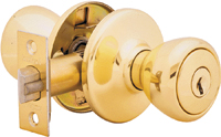 Kwikset 400T3CP6K6 Keyed Entry Knob; Polished Brass