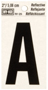 HY-KO RV-25/A Reflective Letter, Character: A, 2 in H Character, Black