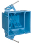 Carlon BH235A Outlet Box, 2 -Gang, PVC, Blue, Nail Mounting