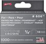 Arrow 606 600 Flat Wide Heavy Duty Crown Staple, 1/2 in, 3/8 in Leg