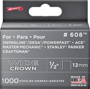 Arrow Fastener 60830  Staples, 600 Series, Wide Crown, 1/2 Inch