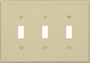 Eaton Wiring Devices PJ3V Mid-Size Wallplate, 3-Gang, Polycarbonate, Ivory