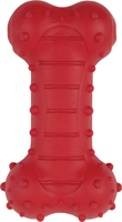 DOGZILLA 52054 Squeaky Dog Toy; M; Treat Bone Toy; Rubber; Red