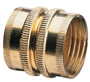 Gilmour 807734-1001 Hose Adapter, 3/4 x 3/4 in FNH x FNH, Brass