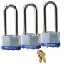 Master Lock 1TRILJ Keyed Padlock, 1-3/4 in W Body, 2-1/2 in H Shackle, Steel