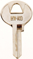 HY-KO 11010M2 Key Blank, Brass, Nickel, For: Master Cabinet, House Locks and