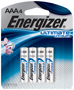 Energizer L92SBP-4 Lithium Battery; AAA Battery; Lithium; 1.5 V Battery