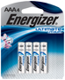 Energizer L92SBP-4 Lithium Battery, AAA Battery, Lithium, 1.5 V Battery