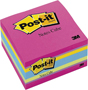 Post-it 2027 Sticky Note Cube, Assorted Bright, 500-Sheet