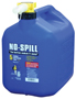 No-Spill 1456 Fuel Can, 5 gal, Plastic, Blue