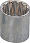 Vulcan MT6514715 Drive Socket, 3/8 in Socket, 1/2 in Drive, 12-Point, Chrome