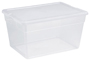 Sterilite 16598008 Storage Box; 56 qt Capacity; Plastic; Clear/White