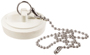 Plumb Pak PP820-7 Drain Stopper with Chain, Rubber, White, For: 1 to 1-3/4