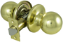 ProSource T3730V-PS Door Knob; 1/4 in Strike; Metal; Polished Brass