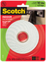 Scotch 314DC Mounting Tape, 125 in L, 1 in W, White