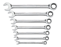 GearWrench 9317 Combination Wrench Set, Steel, Polished Chrome, 7-Piece