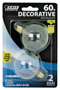 Feit Electric BP60G161/2 Incandescent Lamp; 60 W; G16-1/2 Lamp; Candelabra