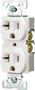 Eaton Wiring Devices BR20W Duplex Receptacle, 20 A, 2-Pole, 5-20R, White