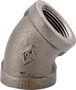 Prosource 4-1/2B Pipe Elbow, 1/2 in, FIP, 45 deg Angle, Malleable Iron, SCH