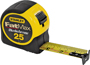 STANLEY 33-725 Classic Tape; 25 ft L Blade; 1-1/4 in W Blade; Black/Yellow
