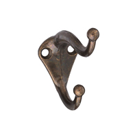 National Hardware V160 Series N186-726 Coat and Hat Hook; 35 lb; 2-Hook;