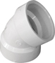 B & K 05885H Pipe Elbow, 1-1/2 in, Hub, 45 deg Angle, PVC, SCH 40 Schedule