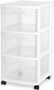 Sterilite 28308002 Drawer Cart, 3-Drawer, Plastic, 12-5/8 in OAW, 14-1/2 in