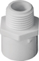 LASCO 436005BC Pipe Adapter, 1/2 in, MPT x Slip, PVC, White, SCH 40