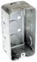 RACO 8660 Handy Box, 1 -Gang, 10 -Knockout, 1/2 in Knockout, Steel, Gray,