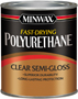 Minwax 230054444 Polyurethane Paint, Semi-Gloss, Liquid, Clear, 0.5 pt, Can