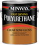 Minwax 71029000 Polyurethane Paint, Semi-Gloss, Liquid, Clear, 1 gal, Can