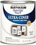 RUST-OLEUM PAINTER'S Touch 1990502 Brush-On Paint, Flat, White, 1 qt Can