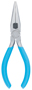 CHANNELLOCK 326 Nose Plier, 6.1 in OAL, 1-5/32 in Jaw Opening, Blue Handle,