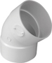 CANPLAS 414184BC Pipe Elbow, 4 in, Hub, 45 deg Angle, PVC, White