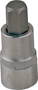 Vulcan 3506009022 Hex Bit Socket, Chrome, 1-7/8 in OAL