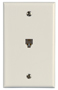 Zenith TW1001SW Telephone Wallplate, 4-1/2 in L, 2-3/4 in W, 1 -Gang, White