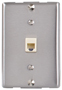 Zenith TW1001WPS Wall Phone Jack; Silver