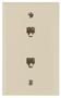 Zenith TW1002DW Telephone Wallplate, 4-1/2 in L, 2-3/4 in W, 2 -Gang, White