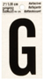 HY-KO RV-25/G Reflective Letter, Character: G, 2 in H Character, Black