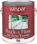 Valspar 027.0001000.007 Porch and Floor Enamel Paint, High-Gloss, White, 1