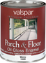 Valspar 027.0001000.005 Porch and Floor Enamel Paint, High-Gloss, White, 1