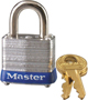 Master Lock 7D Keyed Padlock, 1-1/8 in W Body, 9/16 in H Shackle, Steel