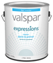 Valspar Expressions 005.0017001.007 Paint and Primer; Flat; White; 1 gal Can
