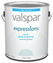Valspar Expressions 005.0017001.007 Paint and Primer; Flat; White; 1 gal Can