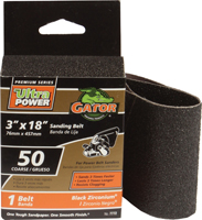 Gator 7772 Sanding Belt; 3 in W; 18 in L; 50 Grit; Coarse; Zirconium Oxide