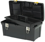 STANLEY 024013S Tool Box with Tray, 8.1 gal, Plastic, Black/Yellow,