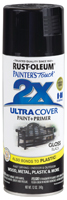 RUST-OLEUM PAINTER'S Touch 249122 Gloss Spray Paint, Gloss, Black, 12 oz,