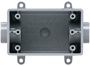 Carlon E981DFN-CTN Switch Box, 1 -Gang, 2 -Outlet, PVC, Gray